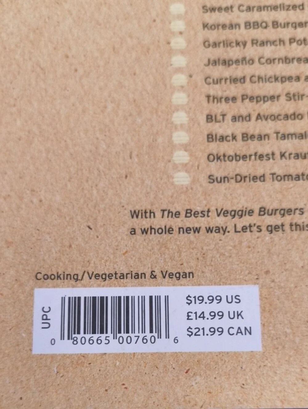 The Best Veggie Burgers on the Planet Cookbook Paperback NWT